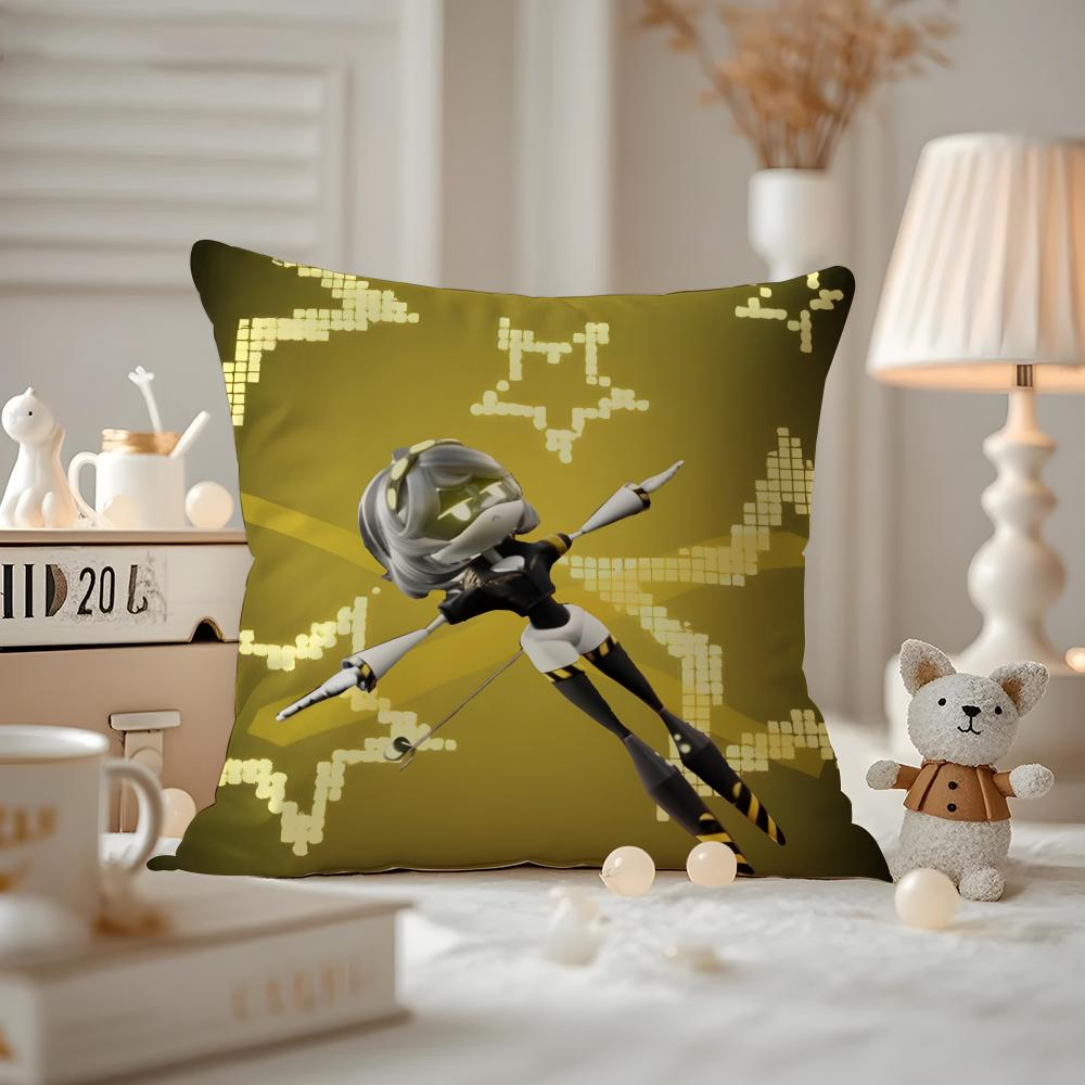 

ANIME mMurder dDrones Cushion Cover Antidustmite Pillowcase Invisible zipper silky short plush Sofa cushion cover 30X30cm