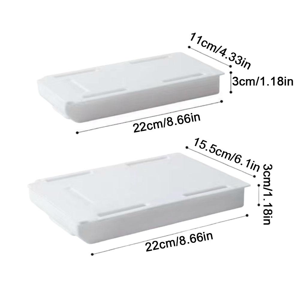 White SelfAdhesive Storage Drawer Box Makeup Pencil Tray Desk Hidden Under Desk Stand Self-adhesive Under-drawer Storage Box