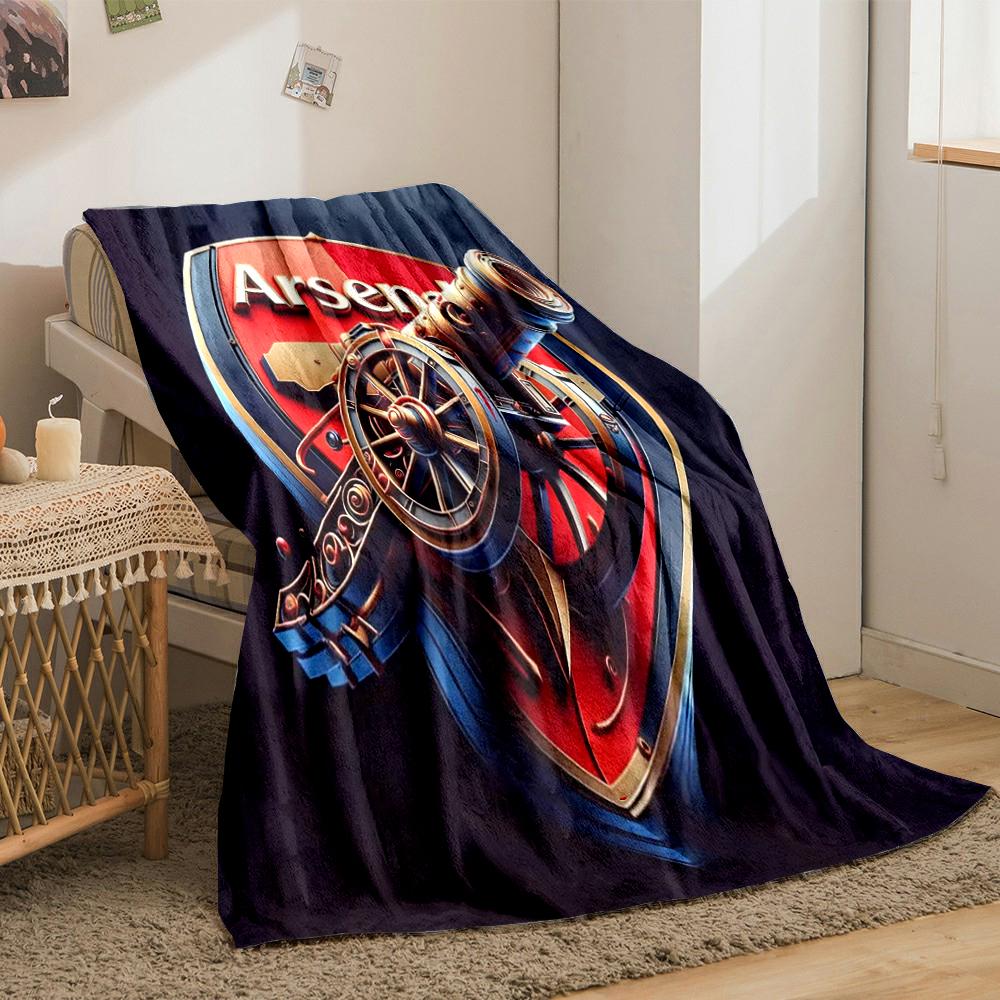 Arsenal Logo Cannon Designed Flannel blanket for bedroom, living room, sofa, and nap