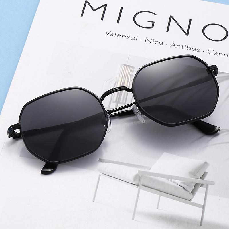 Fashion Double Bridges Polygon Sunglasses Women Men Outdoor Driving Shades UV400 Gradient Lens Metal Small Sun Glasses Unisex