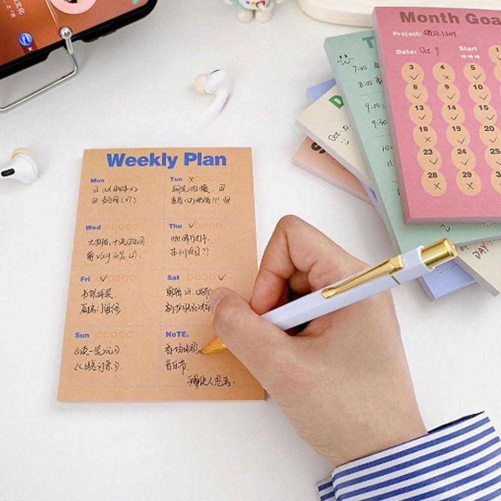 

50 sheets/set Cream Style Action Memo Pad Making Journaling Plan Notepad Office Accessories style 4