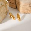 High Quality 18K Gold Plated Smooth Water Drop Stainless Steel Fashion Jewelry Women Earrings