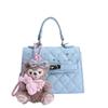 Small Pu Lattice Texture Handbag For Summer Urban Casual Women