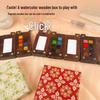 Feile Bird Chinese Style Wooden Box 15-Color Watercolor Set with Sanxingdui Dunhuang Solid Palette