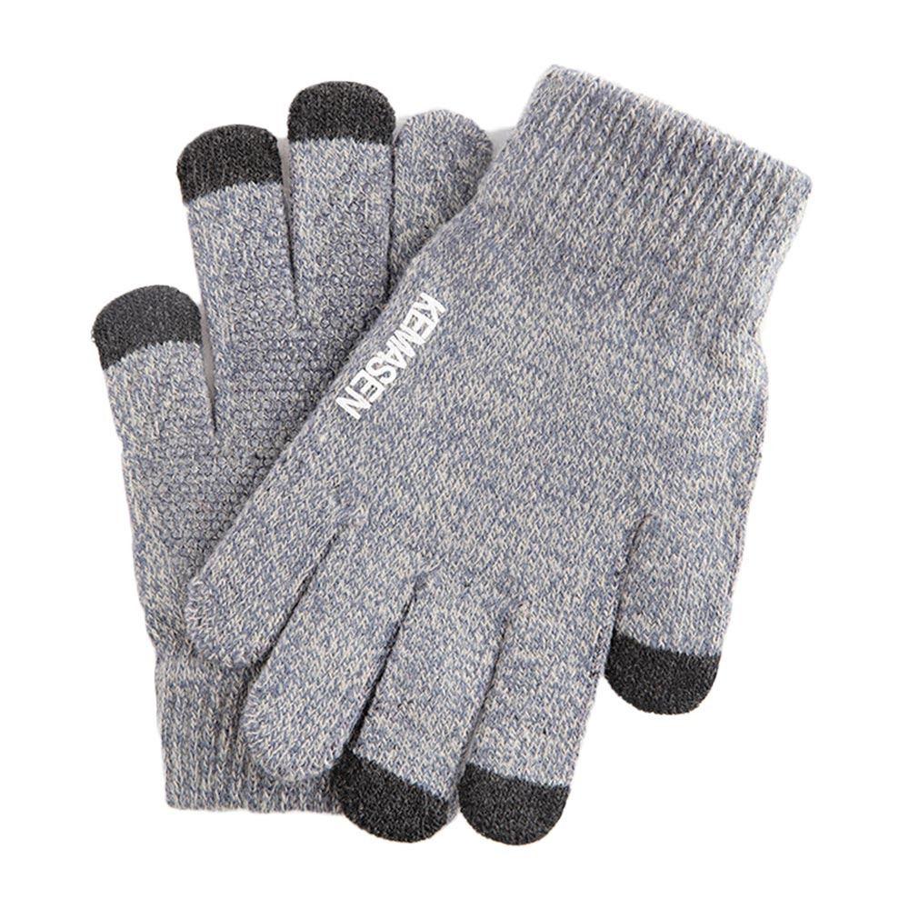 Verdickte Touchscreen-Fäustlinge Warme Rutschfeste Handschuhe Winterstrickhandschuhe Herren Damen