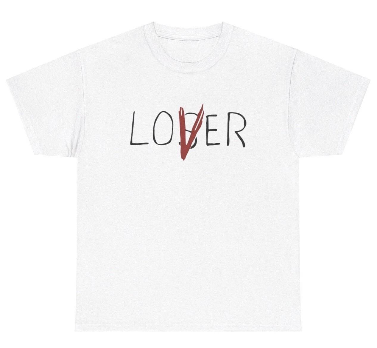 

Lover Loser T Shirt Sarcastic Mental Health Fadion Silly Ironic Gen Z Weird Tee S
