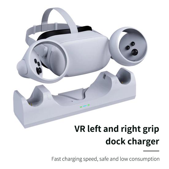 Controller Charger 3 LED Indicator Low Power Consumption Rechargeable Battery Save Space Multi-protection Quick Charging Stable VR Headset Controller