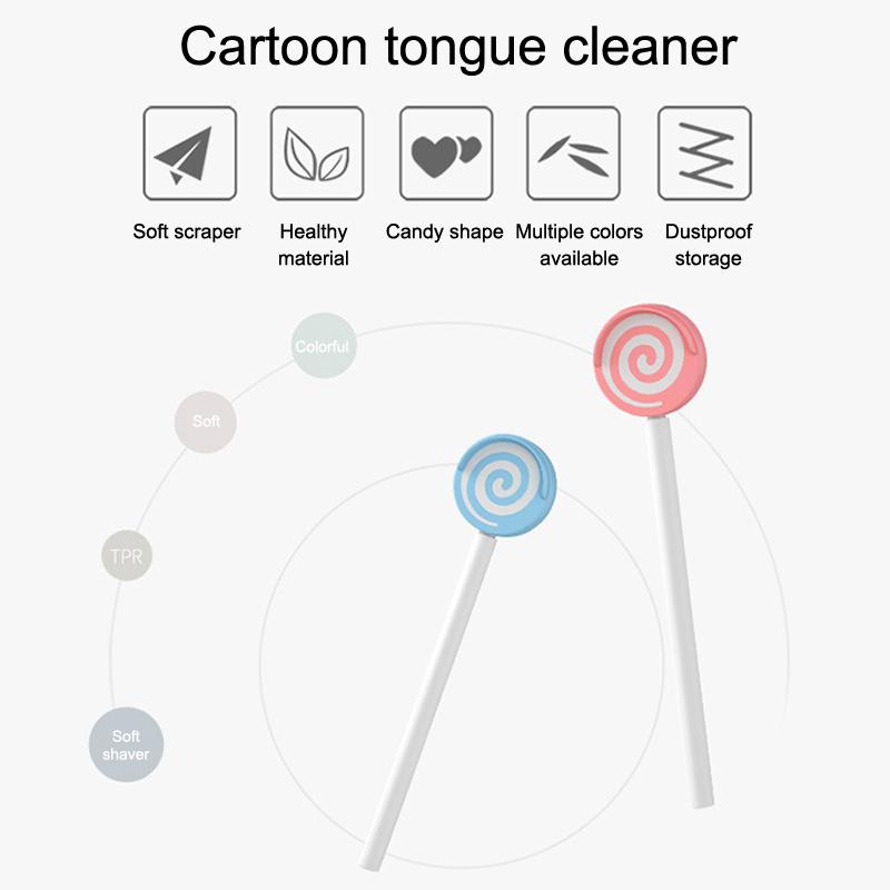 Y-Kelin Lollipop Baby Tongue Sraper Child Scraper Kids Cleaner Oral Hygiene Remove Tongue Coating