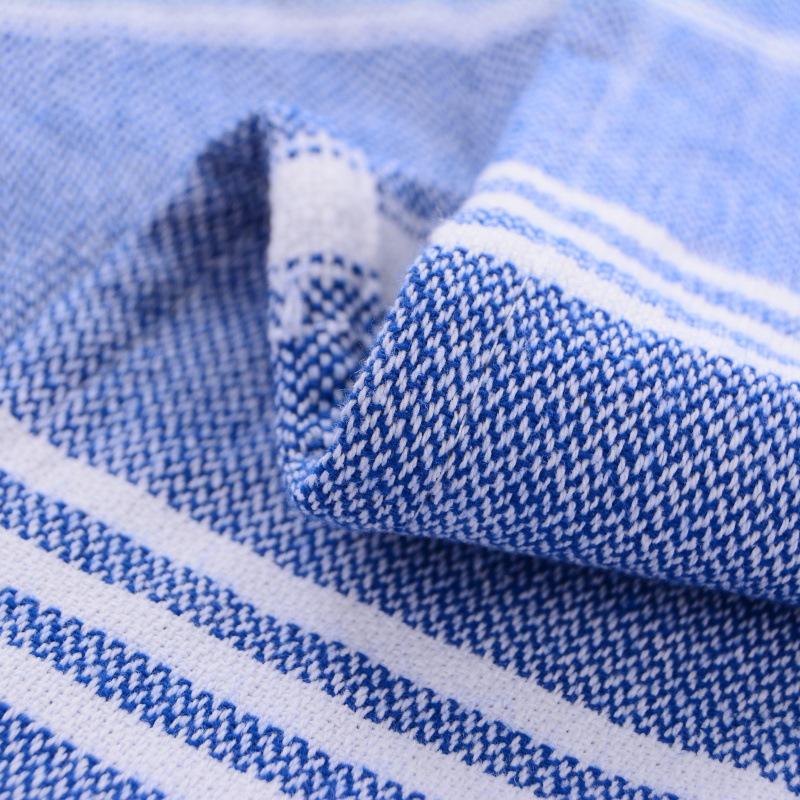 Turkish Cotton Tassel Beach Towel - Narrow Stripe, 12 Colors, 100x180 Cm