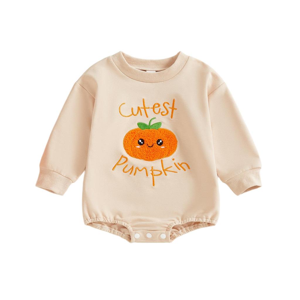 Halloween Ghost Embroidered Romper - Infant & Toddler Long Sleeve Bodysuit