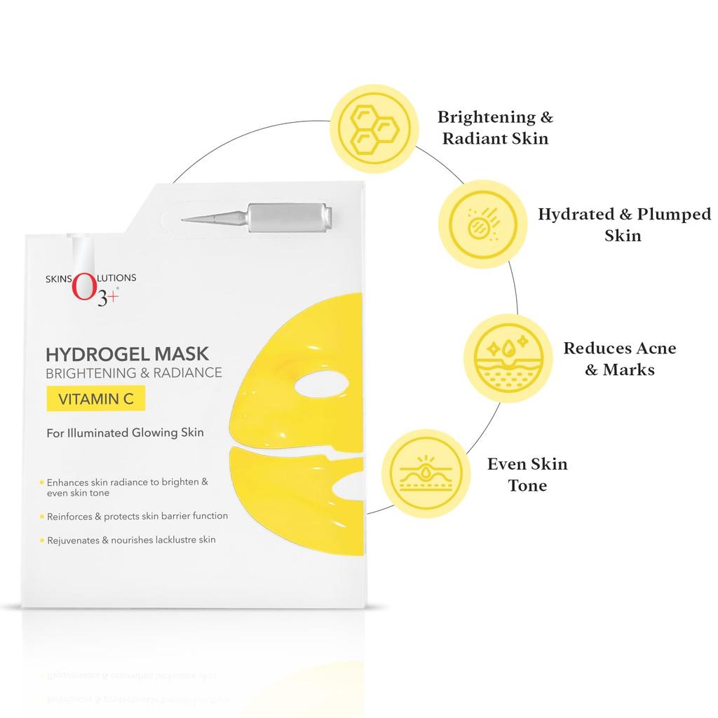 O3+ Vitamin C Hydrogel Facial Mask 50g+2ml Pack of 1 for Radiant Hydrated Glowing Skin