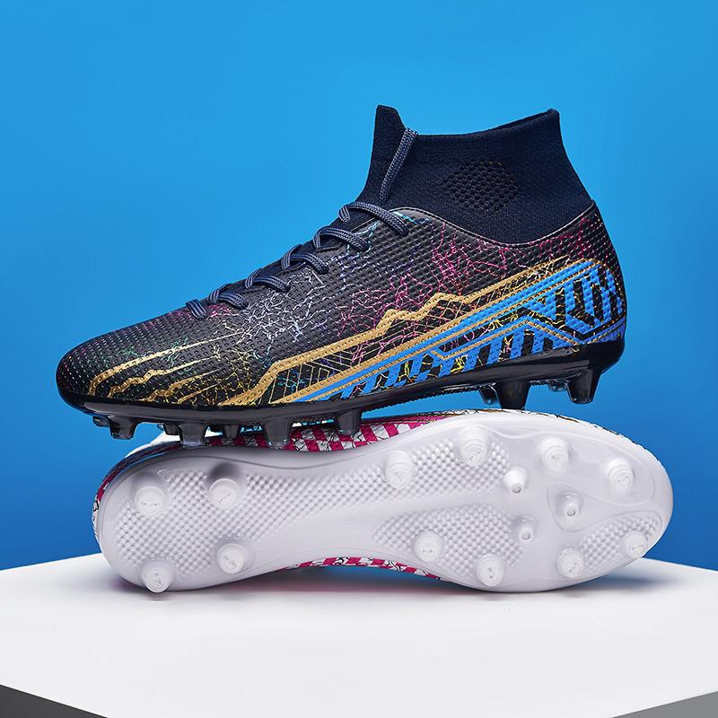 35-47 New High-quality Shock Absorption Anti-skid and Wear-resistant High Spike Outdoor Sports Football Shoes