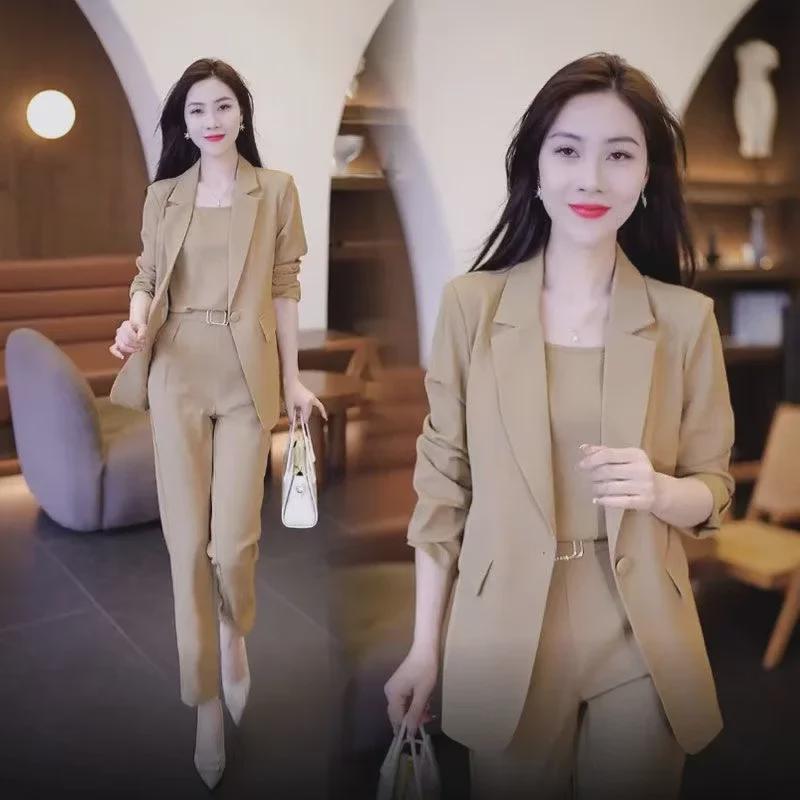 2025 Spring Women's Casual Three-Piece Western Professional Suit