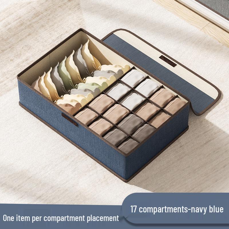 Three-in-One Cotton Linen Underwear & Sock Drawer Organizer for Home Dorms