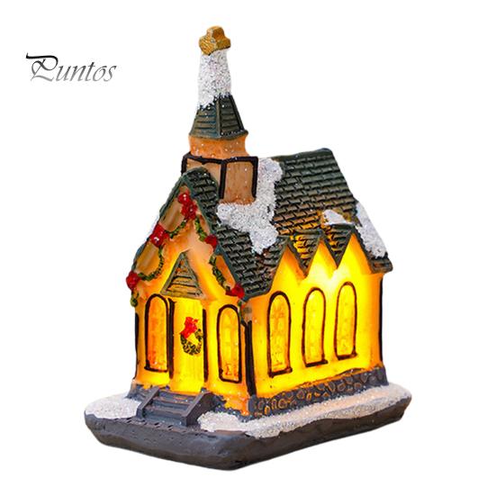 

Рождественский светящийся орнамент дома Романтическое теплое освещение Ремесло из смолы Настольный светодиодный заснеженный дом Украшение Статуэтка Статуя Фестивальный подарок
