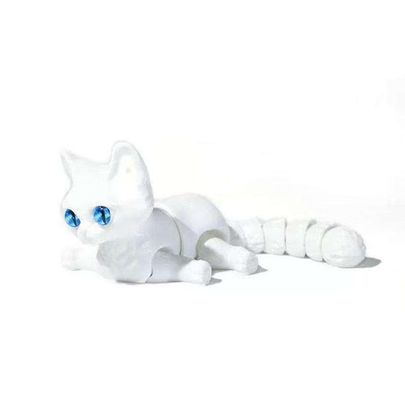 3D Printed cat Toy Articulated Cat with Flexible Joints Stress Relief Desktop Pet Fidget Toy for Play And Display Kids Gift