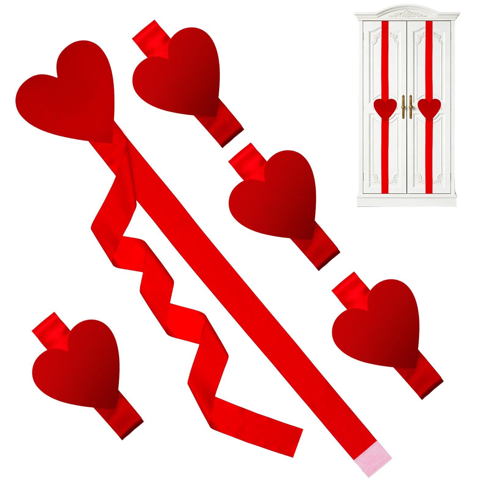 

Love-themed Display Ribbon Home Decor Holiday Cabinet Arrangement Love Ribbons Valentine s Day Decorations. червоний