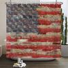 Tenda da Doccia Stampata con Bandiera Stile Americano Tende da Bagno Poliestere Impermeabile Tenda da Bagno con Ganci Grande formato Tessuto da Parete