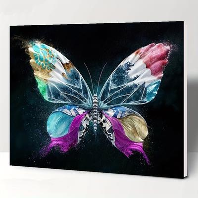 5D DIY diamantová malba Krásná Butterfly Animal Cross Stitch Set Úplná diamantová výšivka Mozaika Umění Obrázek kamínků Dekor Dárek