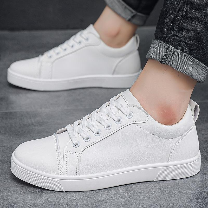 2026 Men's Korean Style White Fashion Sneakers: Trendy, Casual Sports Shoes for Students