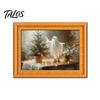 Holiday Kitchen Accessories Christmas Ghost/Dog/Cat Fridge Magnets, Retro Wooden Photo Frame Refrigerator Magnet, Strong Magnetic Creative Party