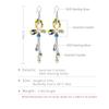 925 Sterling Silver Handmade Unique Dazzling Butterfly Earrings with Aurora Borealis Austrian Crystals  Long Tassels Boho Dangle  Ideal Jewelry Gift