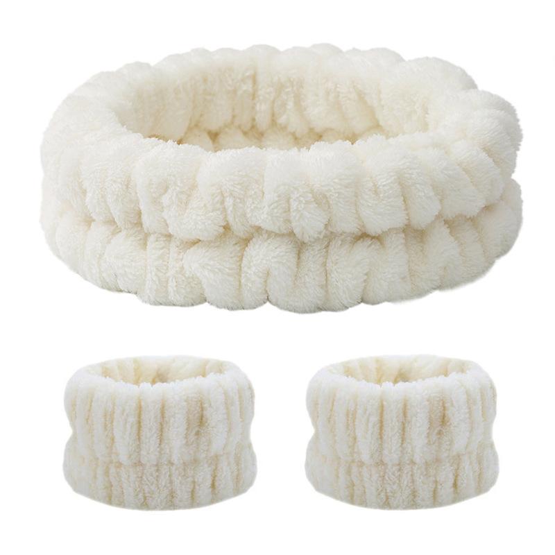 Fascia per Lavaggio Viso, Elastico per Lavaggio Viso, Fascia per Capelli da Donna, Peluche Monocolore, Fascia per Capelli da Casa per Trucco, Elastico per Capelli