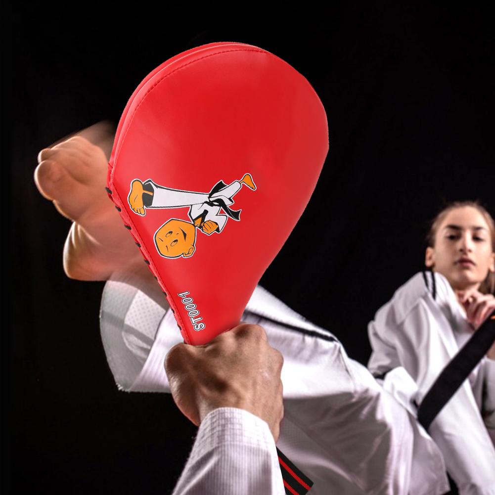 ST0001 PU Leather Red Children Taekwondo Boxing Hand Foot Pad Training Kicking Target AccessoryRed