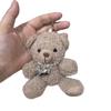 Bell Pilot Bear Keychain Goggles Stuffed Animal Pendant Car Key Chain Plush Bear Key Ring  Daily