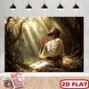 2D Forest Sunlight Jesus Backdrop for Worship & Christian Home Decoration