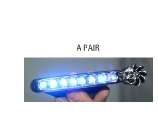 

2Pcs Wind Energy No Need External Power Supply Car Daytime Running Lights 8 LED DRL Daylight Headlight Lamp 1pc синий