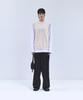 Irony Porno White Line 86-Iroj364 Side Button Slit Knit Vest Beige