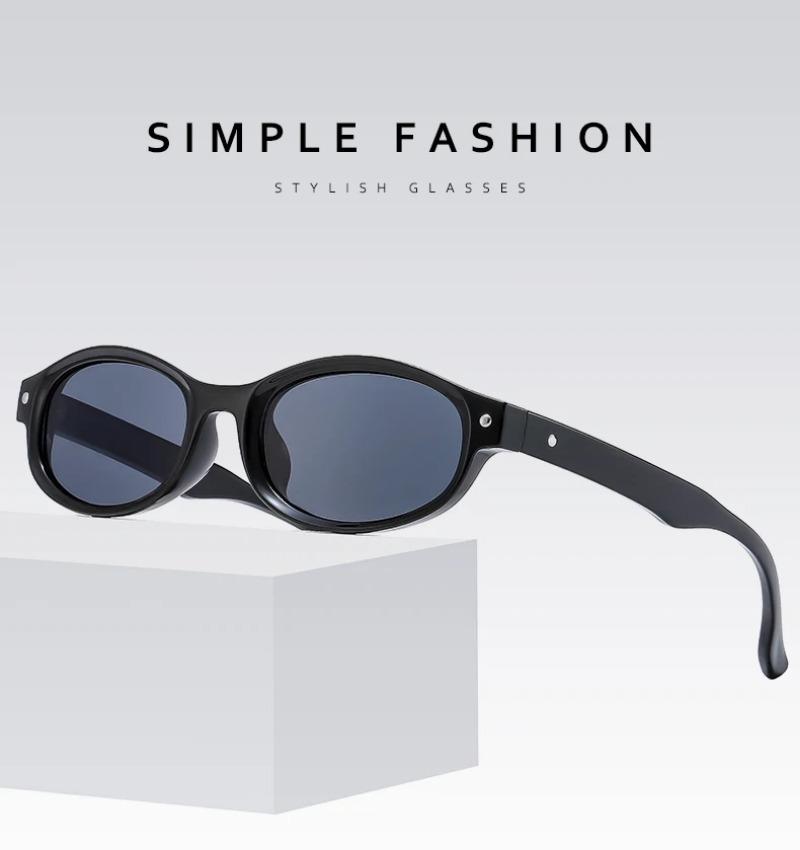 New Y2K Fashion Sunglasses for Women Small Oval Frame UV Protection Female Glasses Personalized Trendy Mi Nail Style