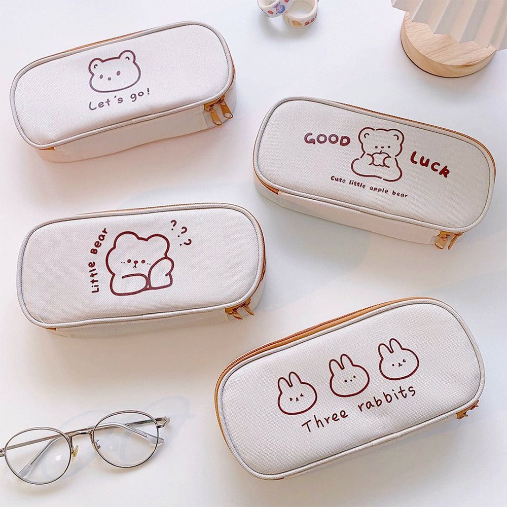 

Stationery Bag School Supplies Storage Box Cosmetic Bag Bear Rabbit Pencil Case Canvas Pencil Bags 03