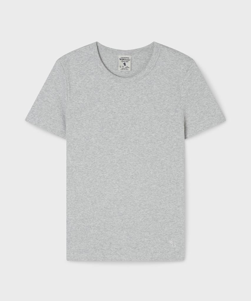 WHO.A.U Ribbed Short Sleeve T-Shirt / Whrag2421F