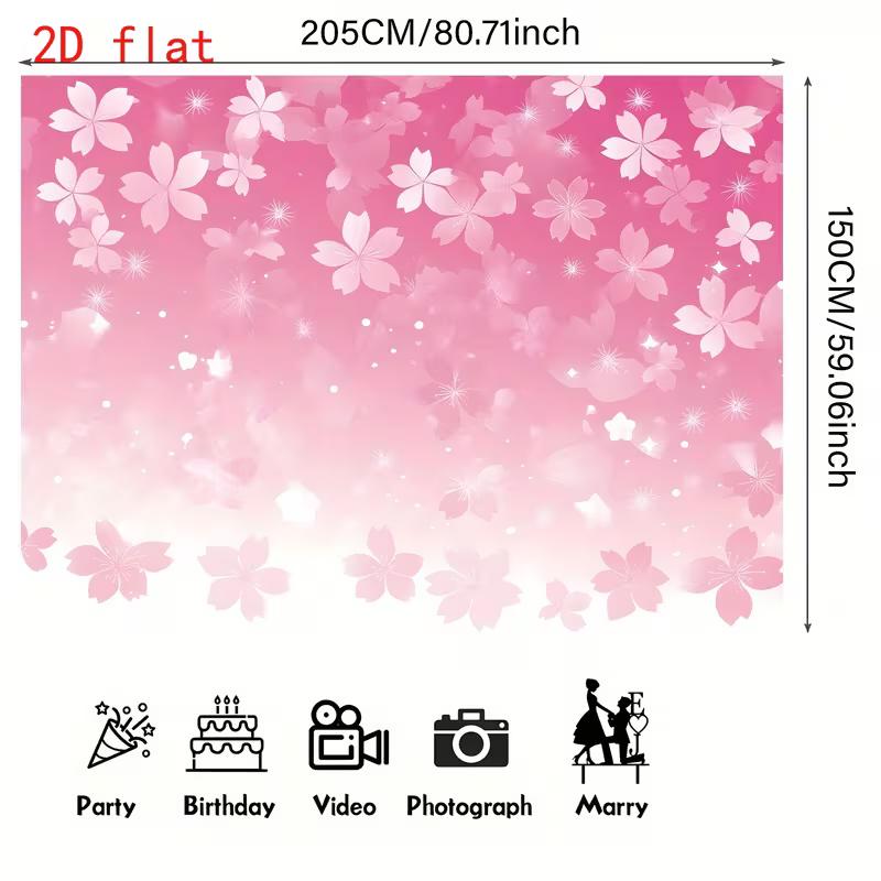 2D Flat Sakura Flower Party Photography Background
