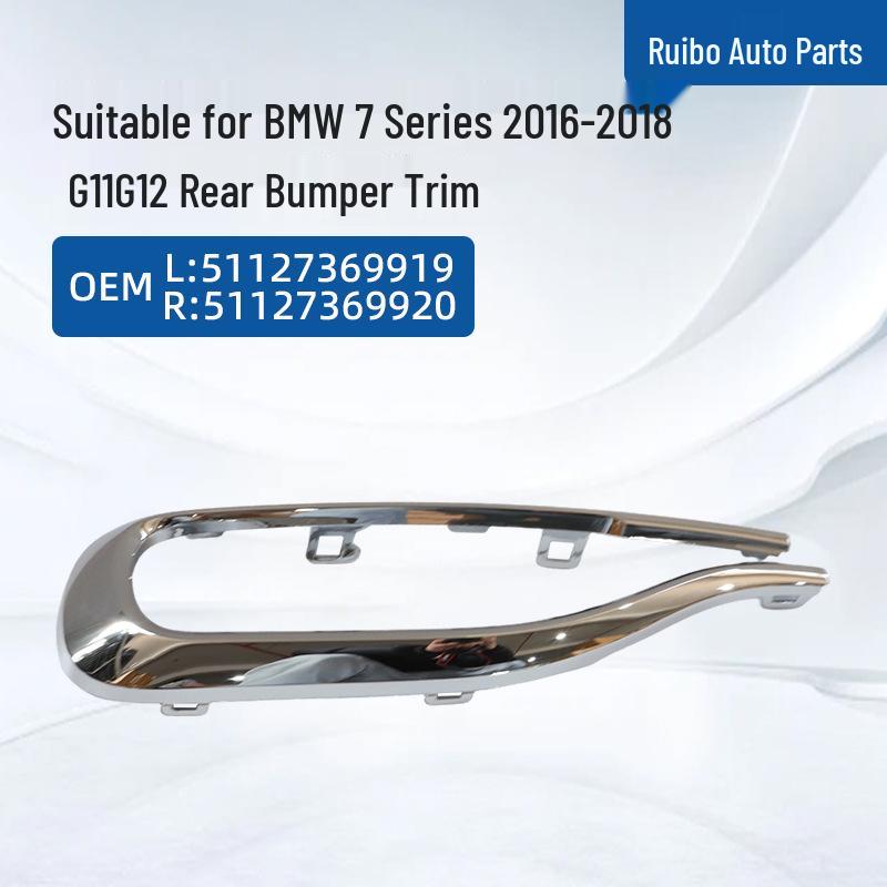 BMW 7 Series G11/G12 Rear Bumper Trim, 2016-2018 (L: 51127369919 R: 51127369920) 16-18 G12 Rear Bumper Trim