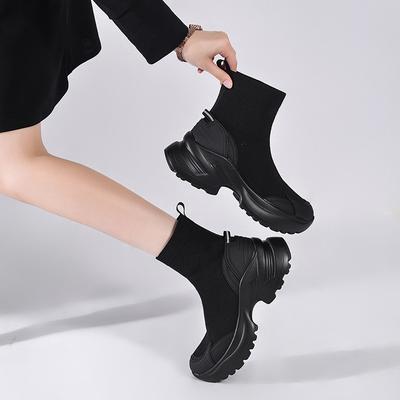 Women's Boots 2026 Autumn/Winter New Thick Soled Short Boots Women's Skinny Boots Elastic Socks Boots