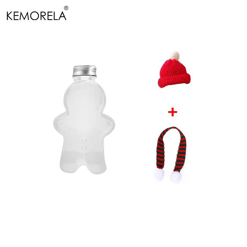 

KEMORELA Plastic Gingerbread Man Christmas Water Bottle Decoration Christmas New Year Milk Drink Cup Holiday Children S Gift Toy 201-300ml прозорий