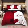Dreiteiliges Valentinstags-Zweifarbiges Liebe Digitaldruck 3D-Bettbezug, Bettwäsche Heimtextilien Dreiteiliges Set