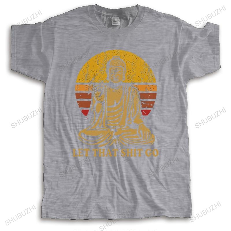 Funny Vintage Let That Go T Shirt Unisex Short Sleeves Buddhism Tshirt Buddhist Religion Buddha Tshirt Loose Fit Soft Cotton Tee