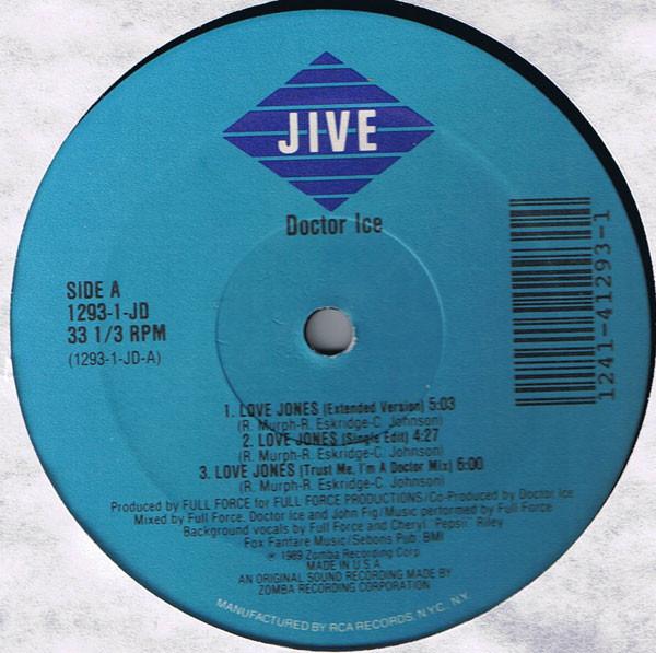 

12inch Record DOCTOR ICE - Love Jones 12931JD Jive 1989 US Rap & Hip-Hop/R&B Used