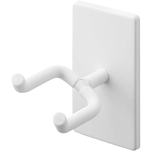Yamazaki Tower Wall-Mounted Hands-Free Hair Dryer Stand (10104) - Adjustable Angle Wall-Mounted Hair Dryer Holder for Drywall Walls, White, 8cm W x 13
