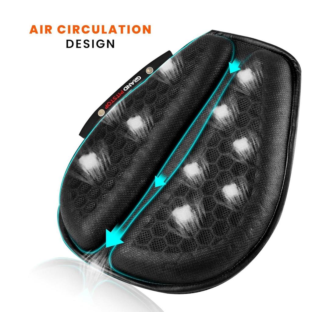 Gel Air Seat Cushion | 3D Honeycomb Gel Structure | Universal Fit | Detachable Cover | Ideal for Bike, Office, Car & Home | Lumbar Support