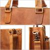 Men'S Laptop Bag Crazy Horse Leather Women'S Shoulder Crossbody Bag Large Capacity Leather Briefcase