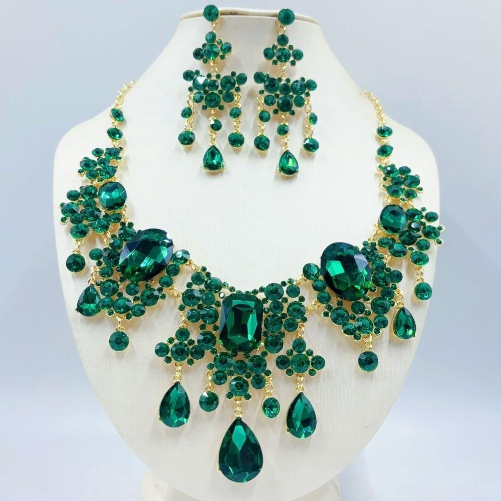 Elegant Rhinestone Jewelry Set Shiny Wedding Bridal Accessories Party Dress Up