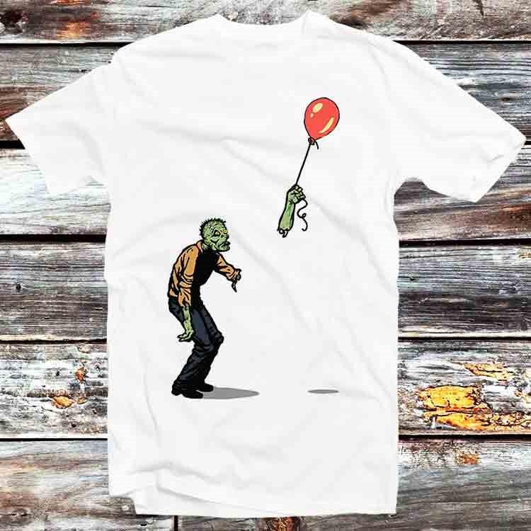 

Zombie Banksy Girl Heart Baloon T Shirt B928 4XL