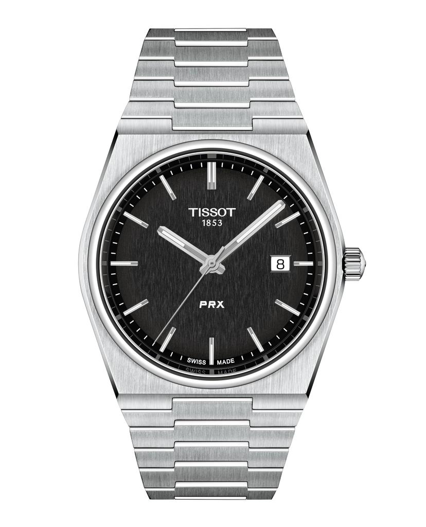 TISSOT PRX (P R X) Men's Watch with Bracelet [Official Import] T1374101105100, Black Dial