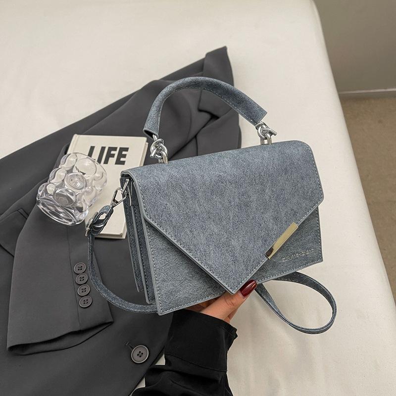 Fashionable Texture Color-blocking New Summer Casual Simple Crossbody Metal Niche Handheld Small Square Bag Women's Trendy