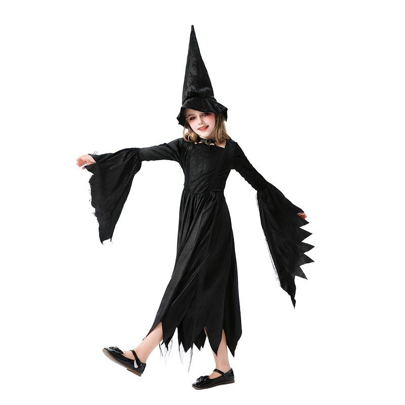 Halloween Costume Children's Carnival Witch Girl Dress Witch Dress Vampire Show Costume